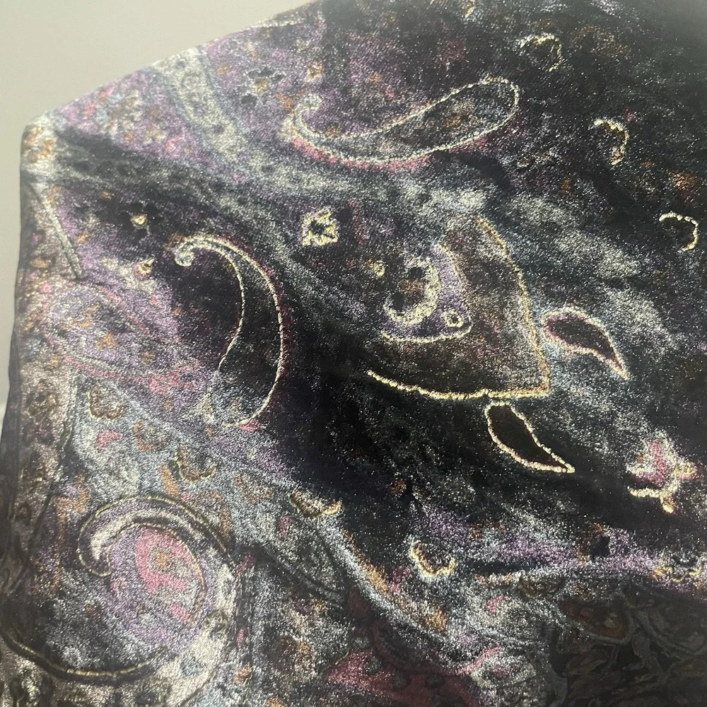 VTG LAUREN RALPH LAUREN Multicolor Silk Blend Velvet Paisley Floral Scarf 62